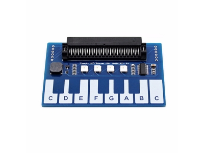 3.3V Mini Piano Module for BBC micro:bit microbit Touch Keys to Play Music, on board Capacitive Touch Controller TTP229, with 4x RGB LEDs, for kids education  