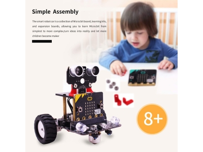 Smart Robot Car Kit for Kids for Micro:bit BBC Programmable Toys with TutorialLine Tracking Bluetooth IR Modules Scientific Education for STEM