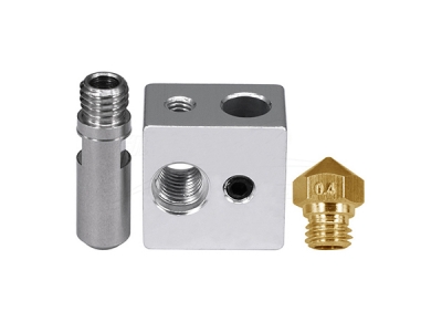 3D printer accessories MK10 extrusion head kit M7 brass nozzle + aluminum block + throat tube