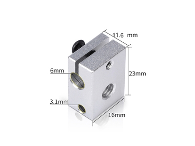 3D Printer Parts E3D V6 Heater Block Official Aluminum Block To J-head Hotend Bowden Extruder V6 Silicone Sock Heater Thermistor