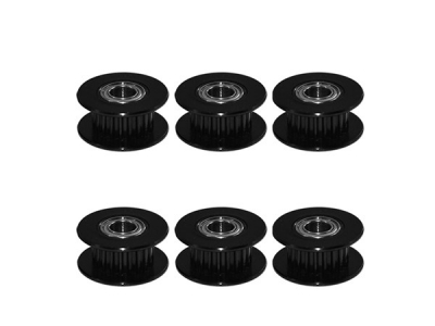 without teeth GT2 Idler Pulley 16 Teeth  Bore 3mm  3D Printer Parts Aluminum 2GT Timing Pulley Belt Width 6mm  Black