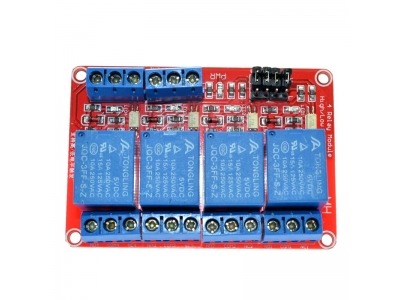 5V/12V/24V 4 Channel Relay Module Supportthe High and Low Level Trigger (Red board)