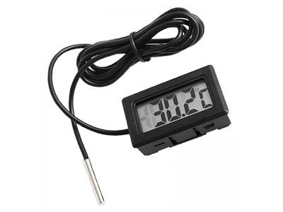 New 2021 Digital LCD Thermometer for Fridges Freezers Coolers Chillers Mini 1M Probe Black