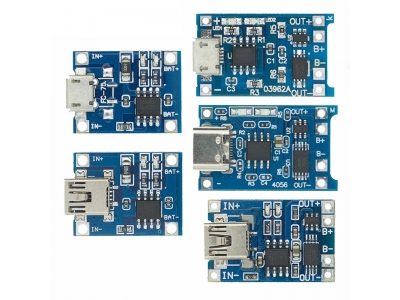 Mini Micro Type-c USB 5V 1A 18650 TP4056 Lithium Battery Charger Module Charging Board With Protection Dual Functions 1A Li-ion