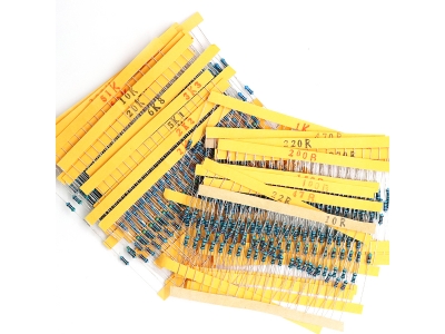 600pcs/set 30 Kinds 1/4W Resistance 1% Metal Film Resistor Pack Assorted Kit 1K 10K 100K 220ohm 1M Resistors 300pcs/set