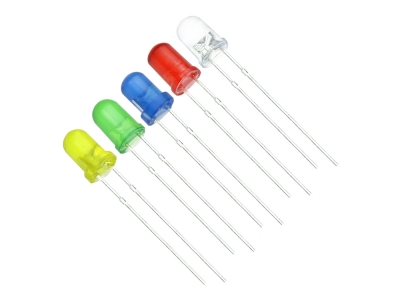 5 Colors F3 3MM Round LED Assortment Kit Ultra Bright Water Clear Green/Yellow/Blue/White/Red Light Emitting Diode