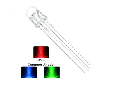 5mm RGB LED Common Cathode 4pin Red Green Blue LED Round Tricolor LED Light Emitting Diode Transparent Lamp