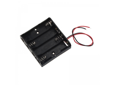 Plastic Battery Case Storage Box Holder with Wire Leads for 4 X AA 6.0V 4AA Container Bag DIY Standard Batteries Charging